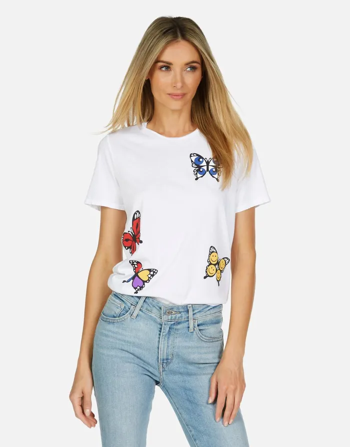 Croft Butterfly White Women039s Lauren Moshi Short Sleeve