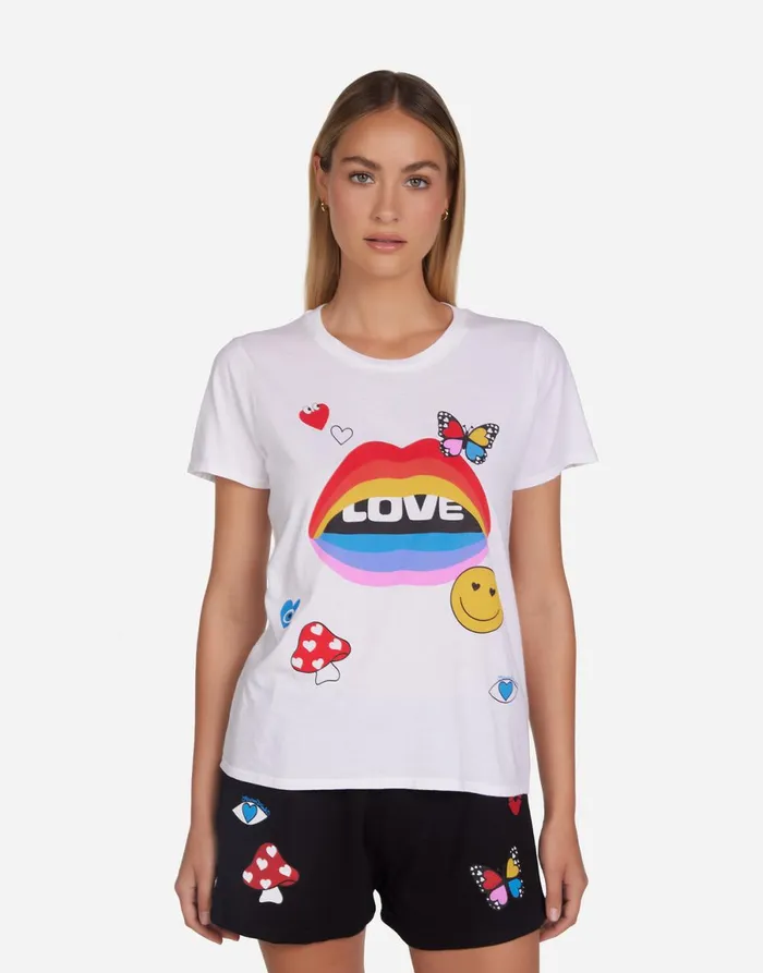 Croft Love Collage White Women039s Lauren Moshi Short Sleeve