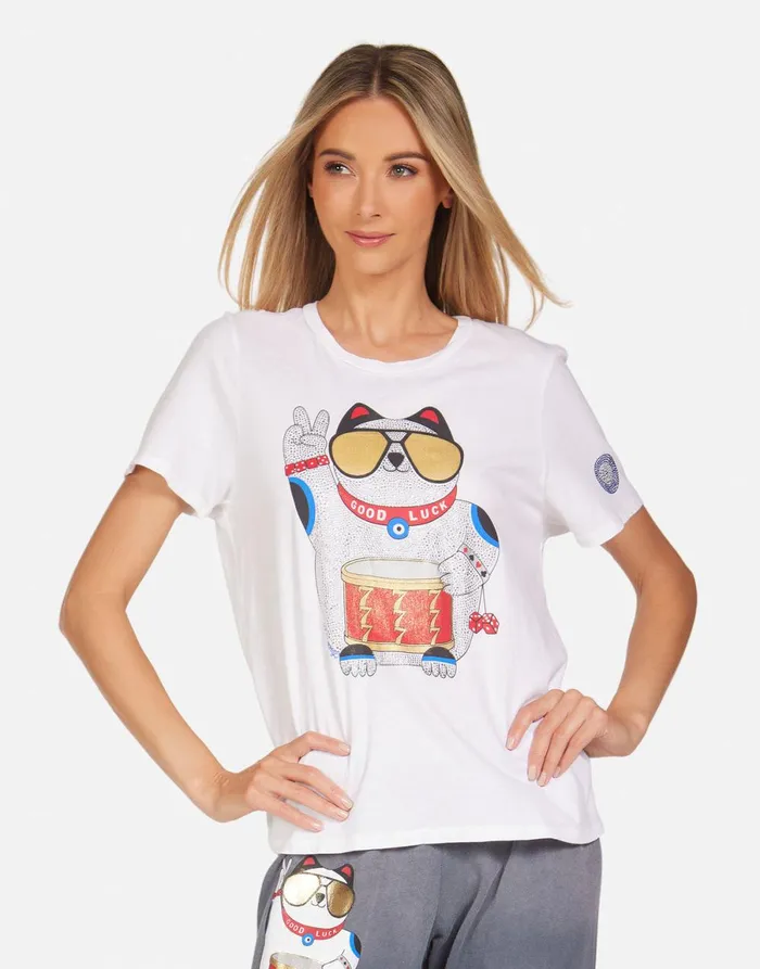 Croft Lucky Cat White Women039s Lauren Moshi Short Sleeve