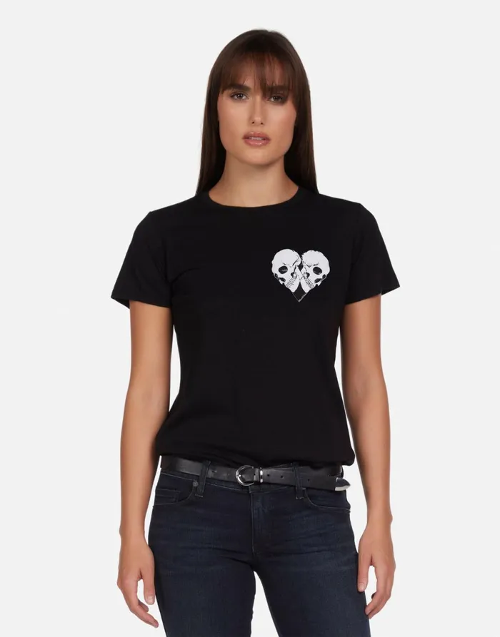 Croft Skull Heart Black Women039s Lauren Moshi Short Sleeve