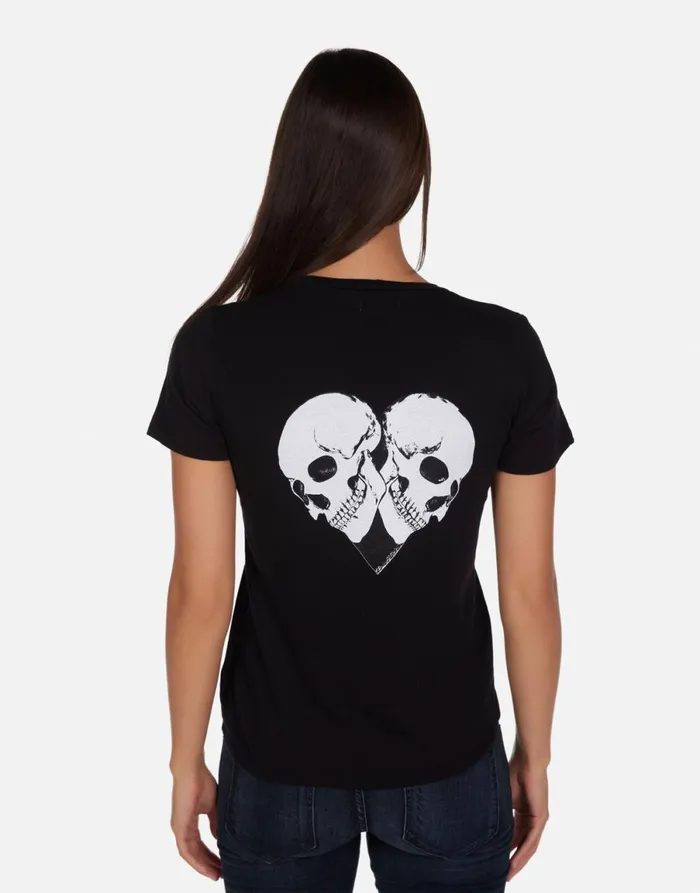 Croft Skull Heart Black Women039s Lauren Moshi Short Sleeve
