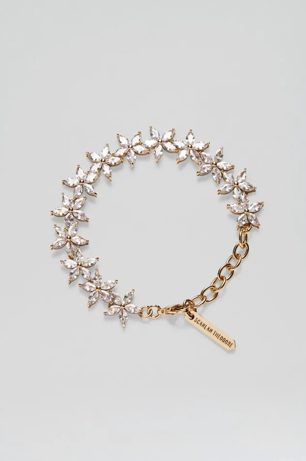CRYSTAL FLOWER BRACELET LIGHTGOLDCRYSTAL Women Jewelry Scanlan Theodore CRYSTAL FLOWER BRACELET LIGHTGOLDCRYSTAL Women Jewelry Scanlan Theodore