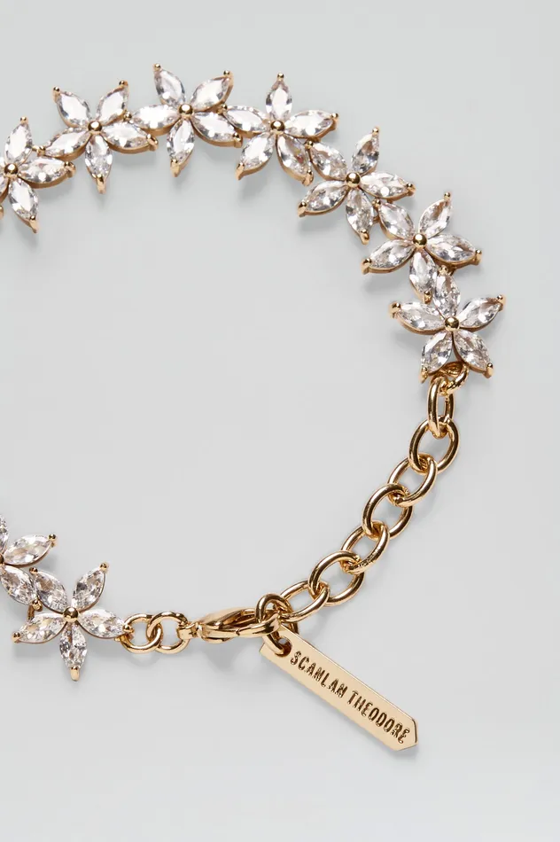 CRYSTAL FLOWER BRACELET LIGHTGOLDCRYSTAL Women Jewelry Scanlan Theodore CRYSTAL FLOWER BRACELET LIGHTGOLDCRYSTAL Women Jewelry Scanlan Theodore