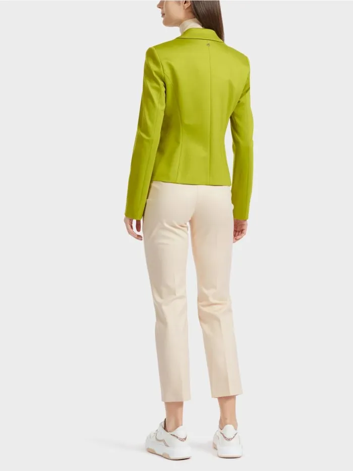 Damen Marc Cain Blazer Taillierter Blazer Mit Schmalem Revers Bright Olive Green