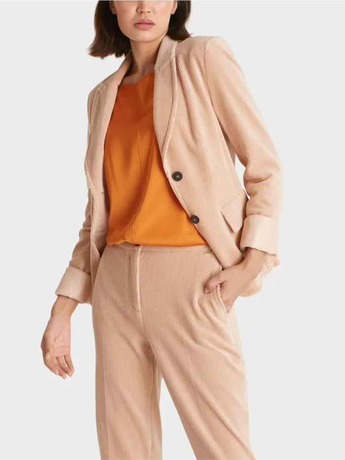 Damen Marc Cain Blazer Trendiger Kordblazer Sandy Beige