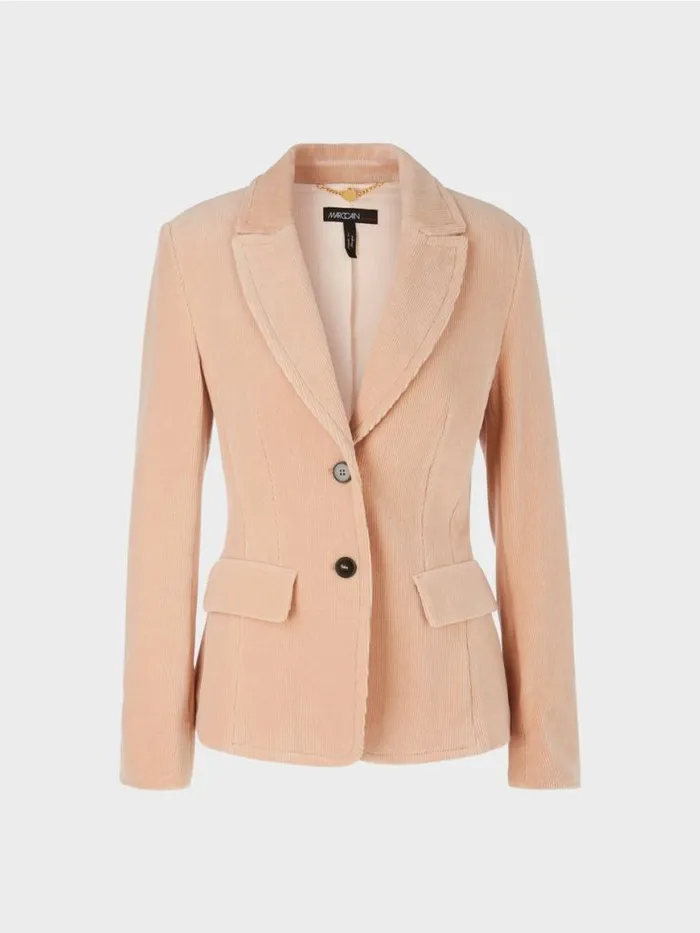 Damen Marc Cain Blazer Trendiger Kordblazer Sandy Beige