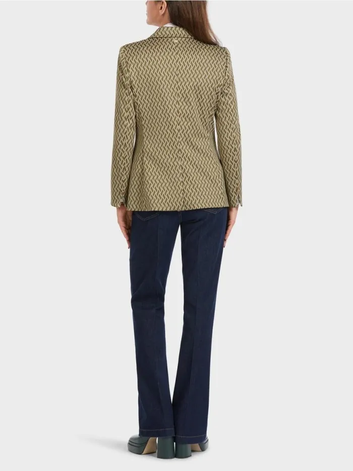 Damen Marc Cain Blazer Zweireihiger Blazer Mit Webdessin Orient Green