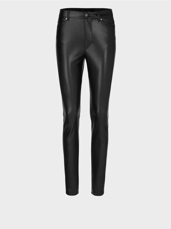 Damen Marc Cain Jeans Rhrenhose Aus Kunstleder Black