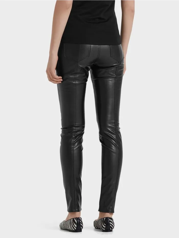 Damen Marc Cain Jeans Rhrenhose Aus Kunstleder Black