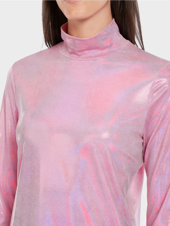 Damen Marc Cain Shirts and Tops Elegant Glnzendes Longsleeve Bright Orchid