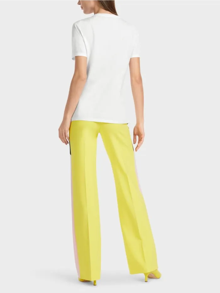 Damen Marc Cain Shirts and Tops TShirt Mit VogelApplikation White