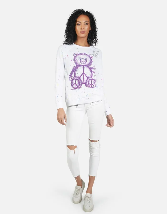 Darby Peace Teddy Punk Stain Women039s Lauren Moshi Long Sleeve