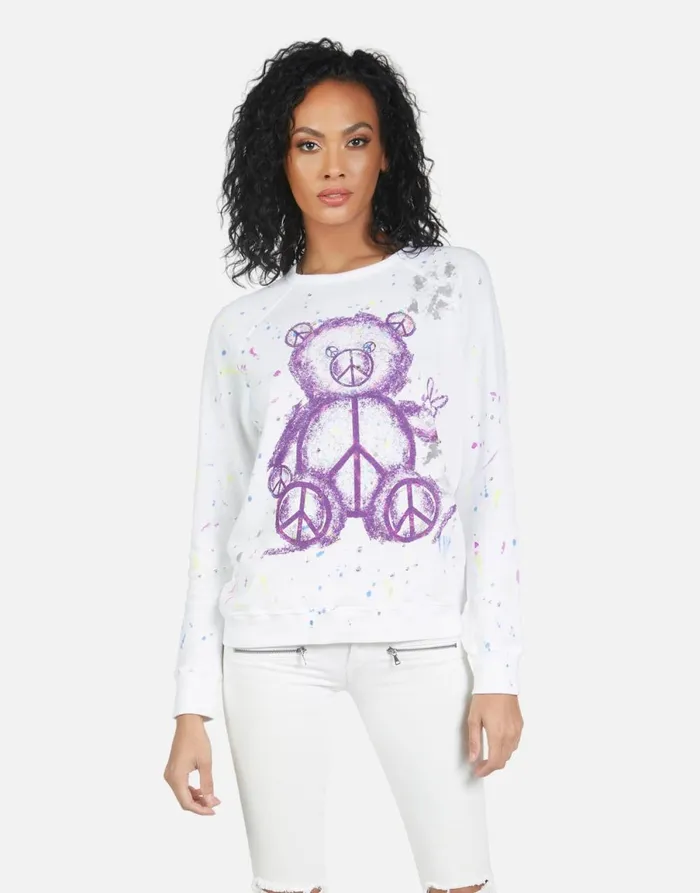 Darby Peace Teddy Punk Stain Women039s Lauren Moshi Long Sleeve