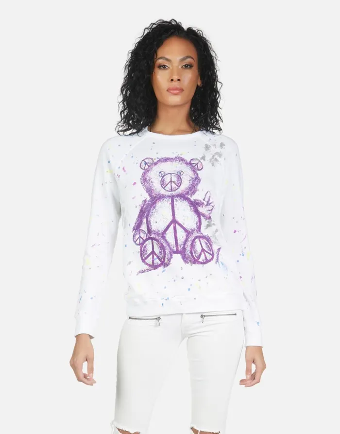 Darby Peace Teddy Punk Stain Women039s Lauren Moshi Long Sleeve
