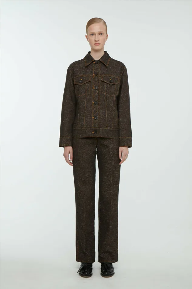 Denim Freesia Jacket in Black and Brown Denim Emilia Wickstead Women