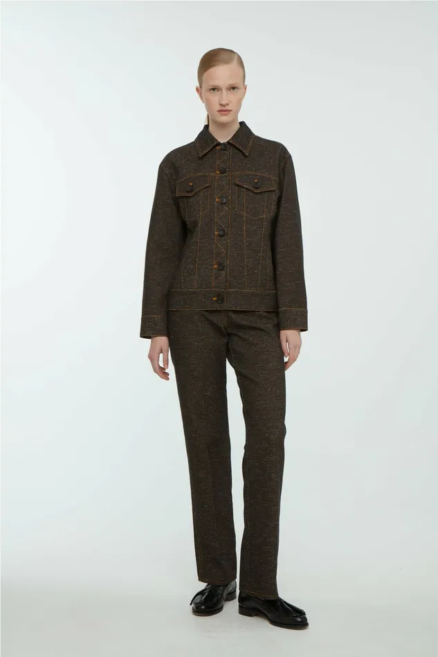 Denim Freesia Jacket in Black and Brown Denim Emilia Wickstead Women