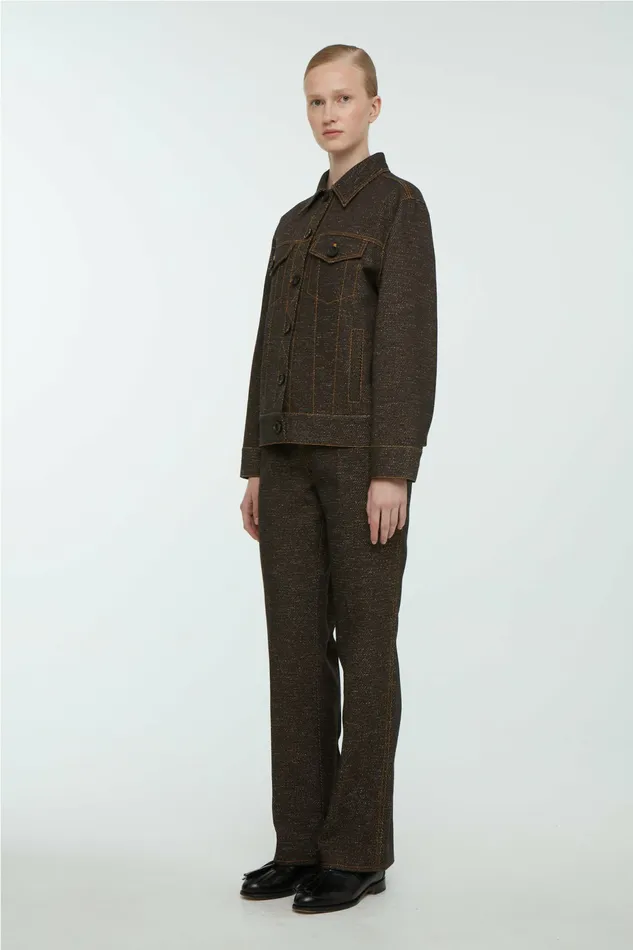 Denim Freesia Jacket in Black and Brown Denim Emilia Wickstead Women