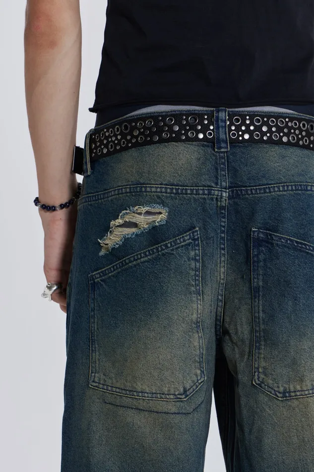 Denim Shop Washed Blue Busted Colossus Jeans Jaded London Men