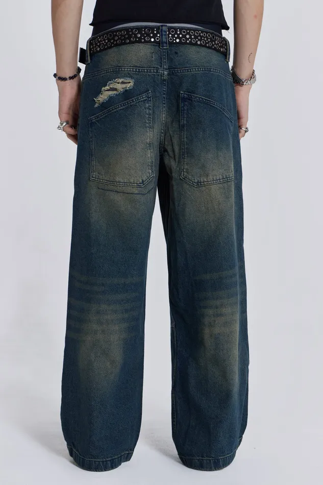 Denim Shop Washed Blue Busted Colossus Jeans Jaded London Men