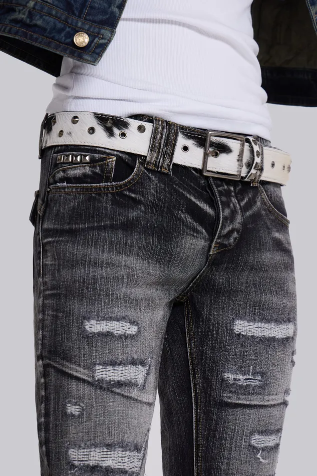Denim Washed Black Laced Bootcut Jeans 8211 Jaded London Men