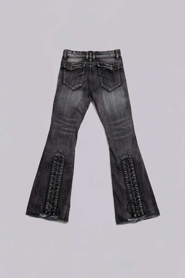 Denim Washed Black Laced Bootcut Jeans 8211 Jaded London Men