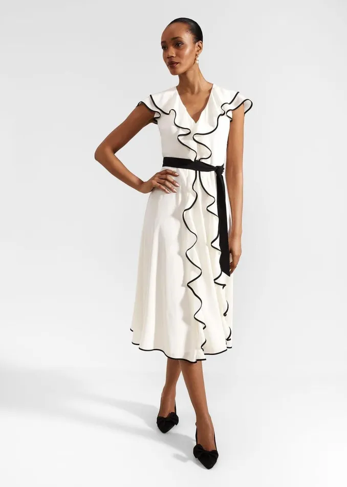 Dresses and Jumpsuits Women HOBBS Arwen Silk Dress Cream Black