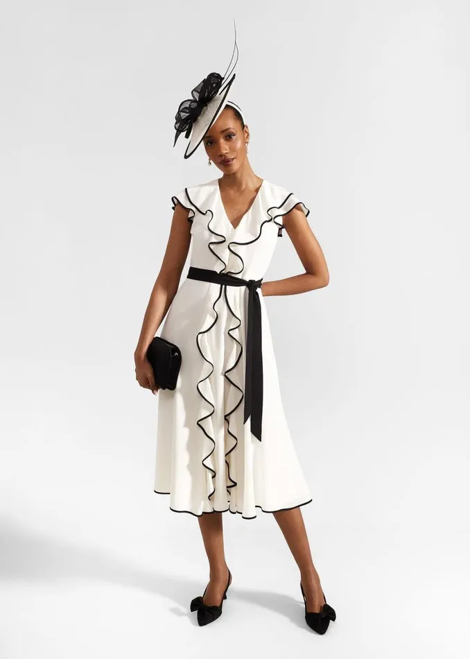 Dresses and Jumpsuits Women HOBBS Arwen Silk Dress Cream Black