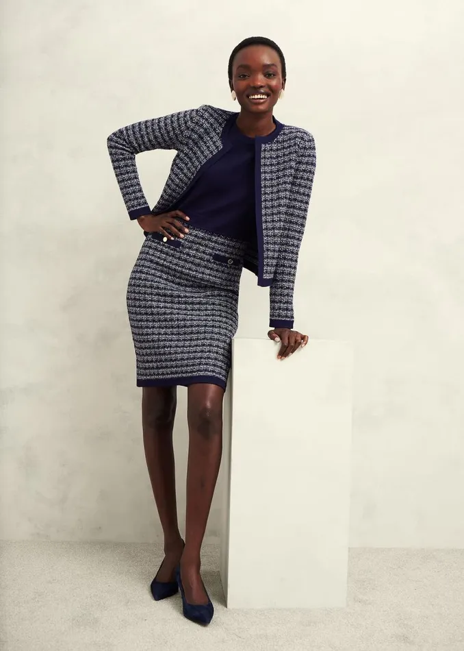 Dresses and Jumpsuits Women HOBBS Audra Knitted Dress Midnight Ivory