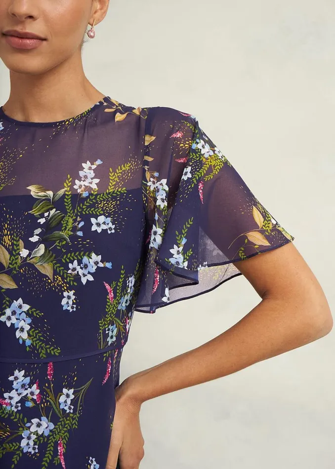 Dresses and Jumpsuits Women HOBBS Callie Midi Dress Navy Multi