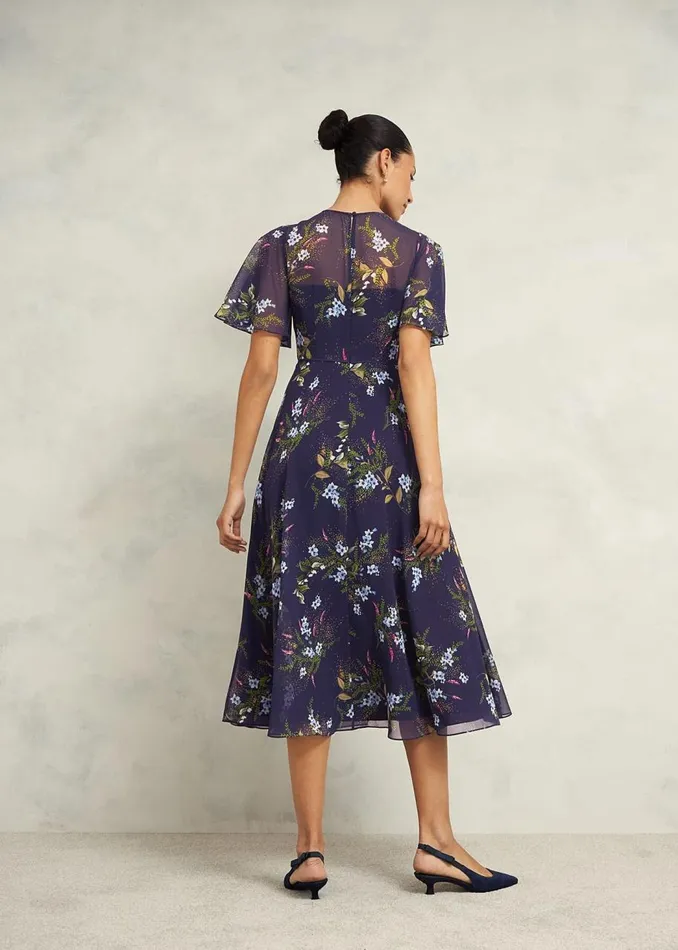 Dresses and Jumpsuits Women HOBBS Callie Midi Dress Navy Multi