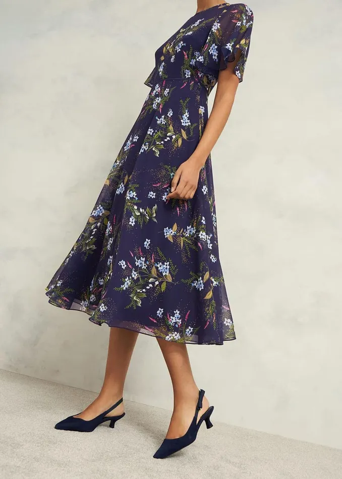 Dresses and Jumpsuits Women HOBBS Callie Midi Dress Navy Multi