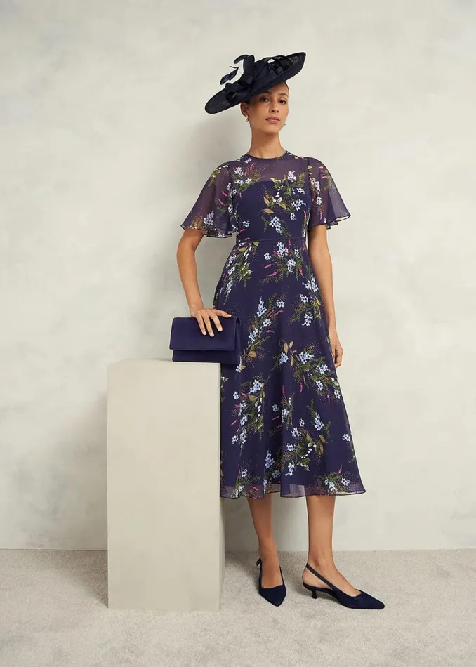 Dresses and Jumpsuits Women HOBBS Callie Midi Dress Navy Multi