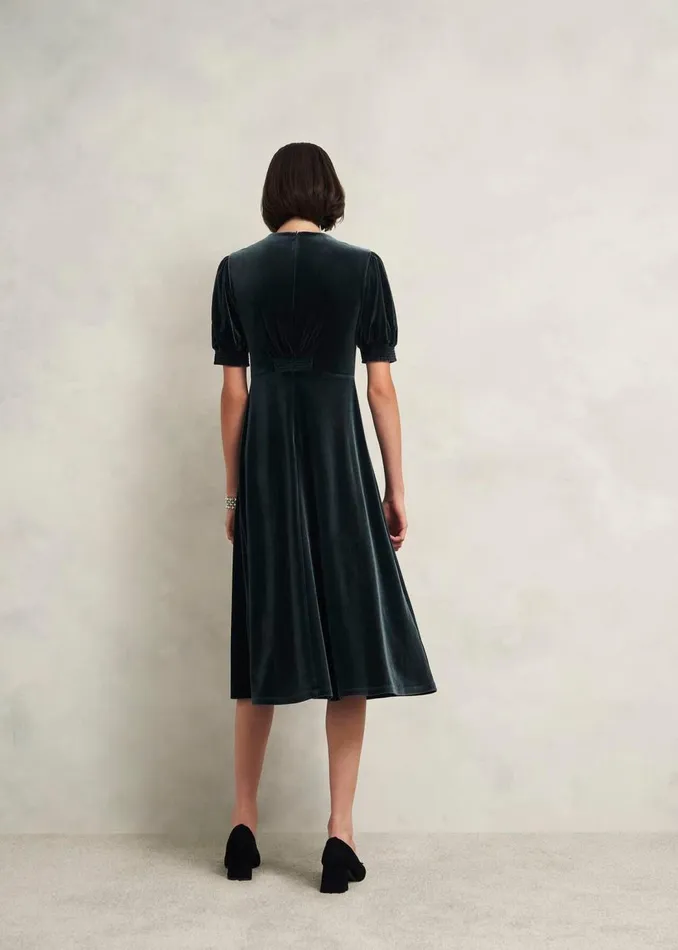 Dresses and Jumpsuits Women HOBBS Dormer Velvet Dress Evergreen
