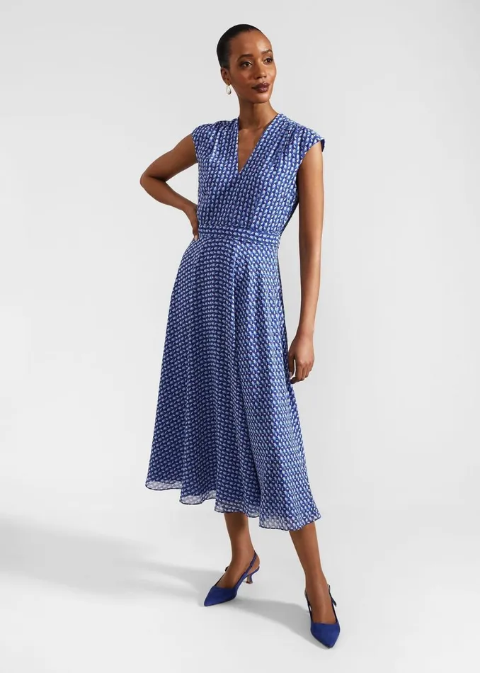 Dresses and Jumpsuits Women HOBBS Hailey Midi Dress Blue Multi