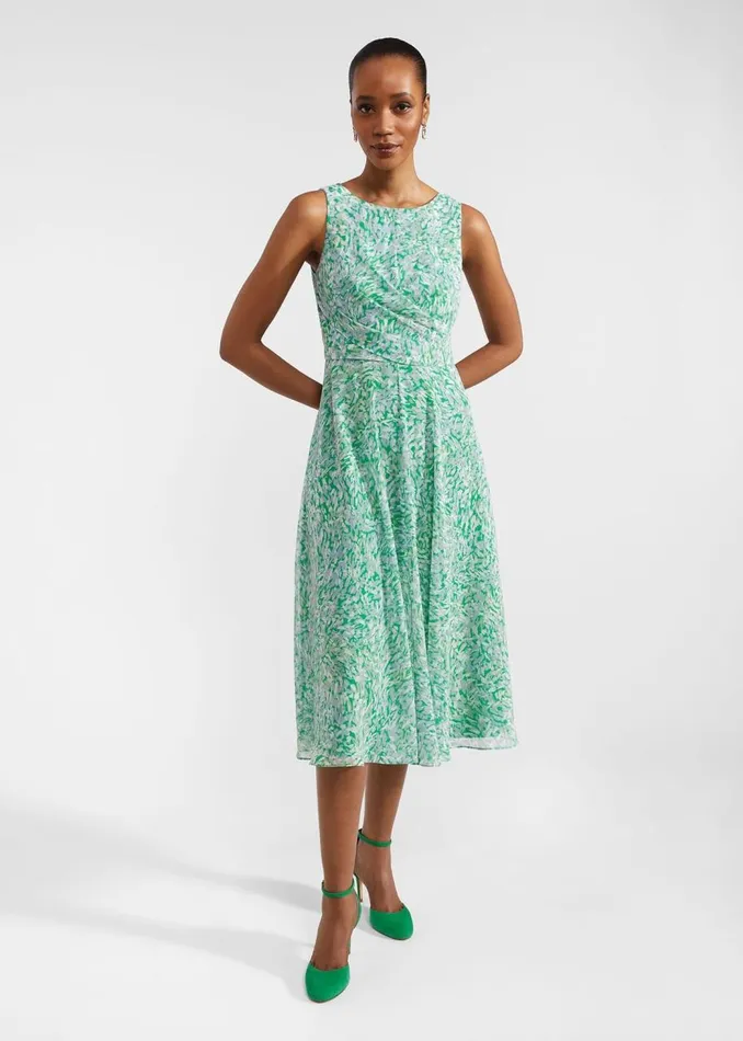 Dresses and Jumpsuits Women HOBBS Jess Fit And Flare Dress Green Multi