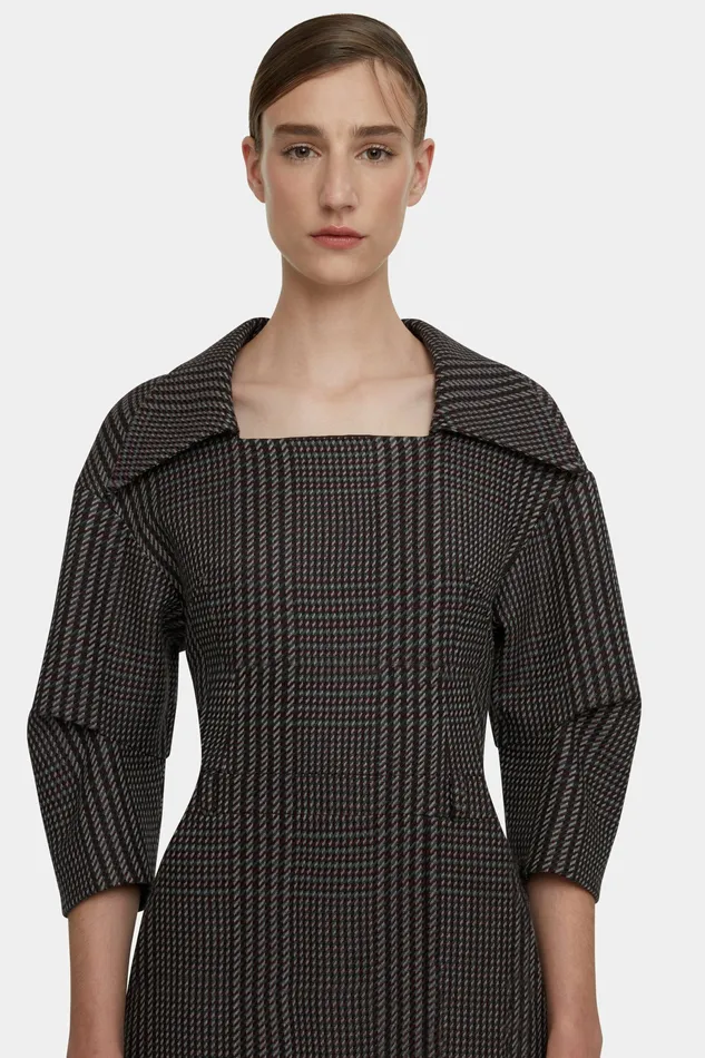 Dresses Arete Dress in Prince of Wales Check Merino Wool 8211 Emilia Wickstead Women