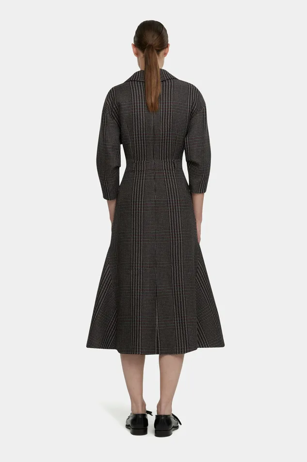 Dresses Arete Dress in Prince of Wales Check Merino Wool 8211 Emilia Wickstead Women