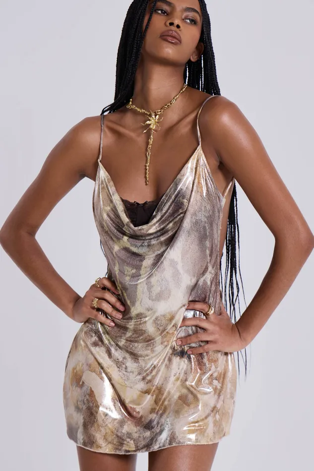 Dresses Jaded London Women Shop Leopard Metallic Mirage Mini Dress