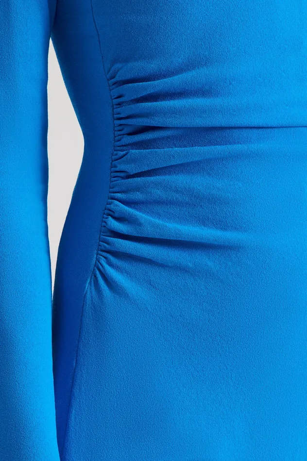 Dresses Scanlan Theodore Women CREPE KNIT DRAPE GATHER DRESS SAPPHIRE