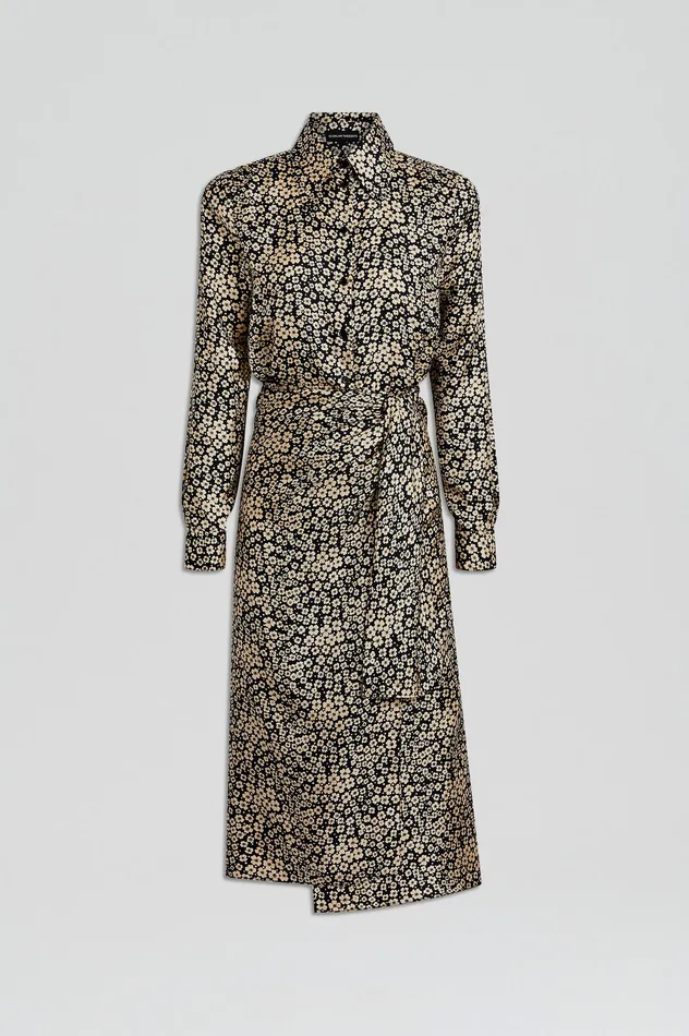 Dresses Scanlan Theodore Women SILK FLORAL WRAP DRESS NAVY Dresses Scanlan Theodore Women SILK FLORAL WRAP DRESS NAVY
