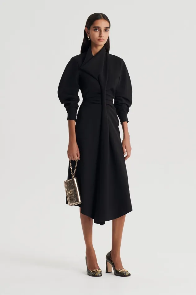 Dresses SOFT ROLL NECK DRESS BLACK 8211 Scanlan Theodore Women