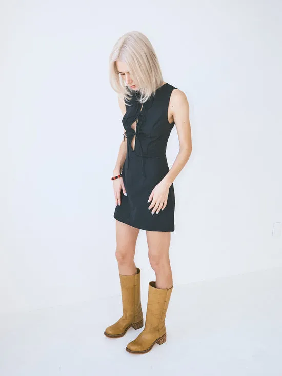 Dresses Tie Front Mini Dress Black Lisa Says Gah Women