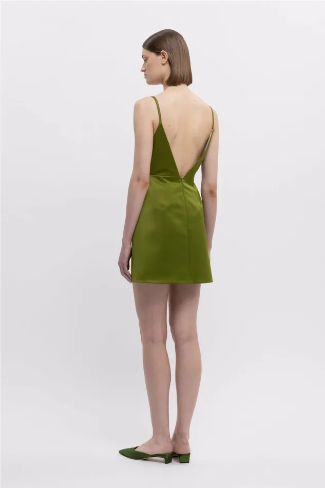 Dresses Vero Dress In Olive Green Doppio Satin 8211 Emilia Wickstead Women Dresses Vero Dress In Olive Green Doppio Satin 8211 Emilia Wickstead Women