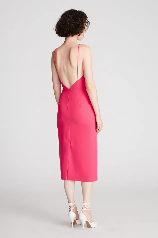 Dresses Women Halston Adrina Dress In Stretch Crepe Magenta
