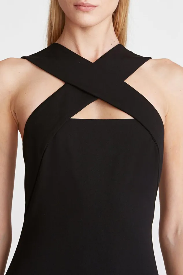 Dresses Women Halston Andie Stretch Crepe Dress Jet Black