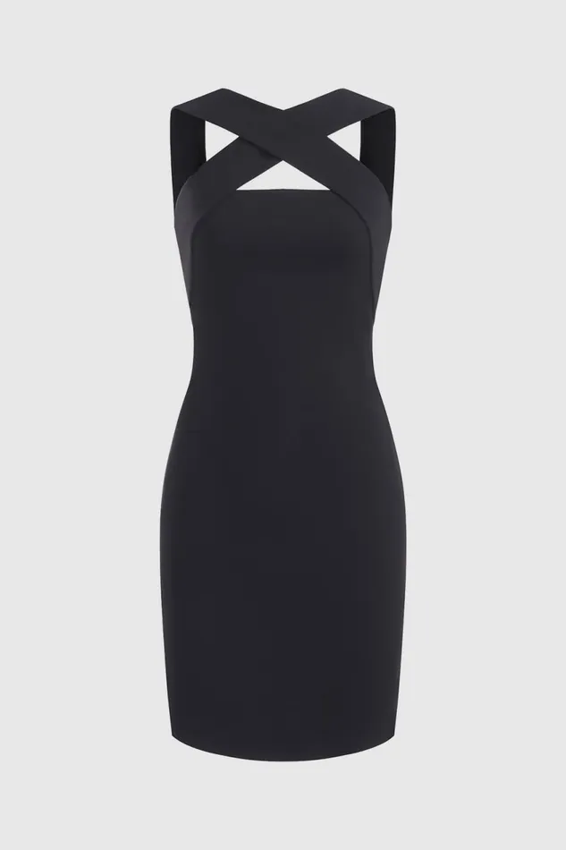 Dresses Women Halston Andie Stretch Crepe Dress Jet Black