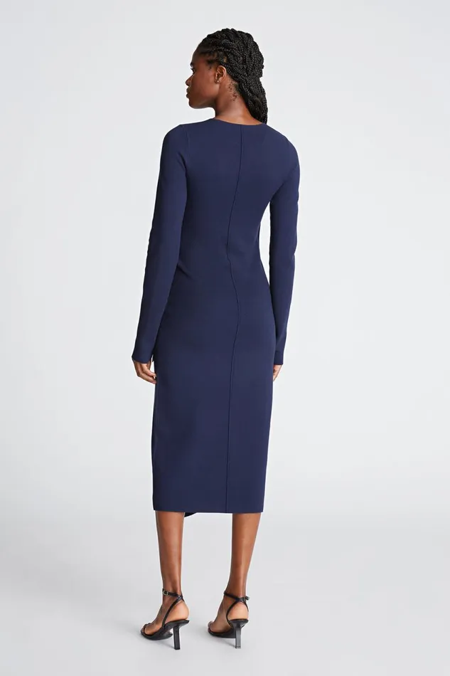 Dresses Women Halston Anok Dress In Matte Viscose Navy