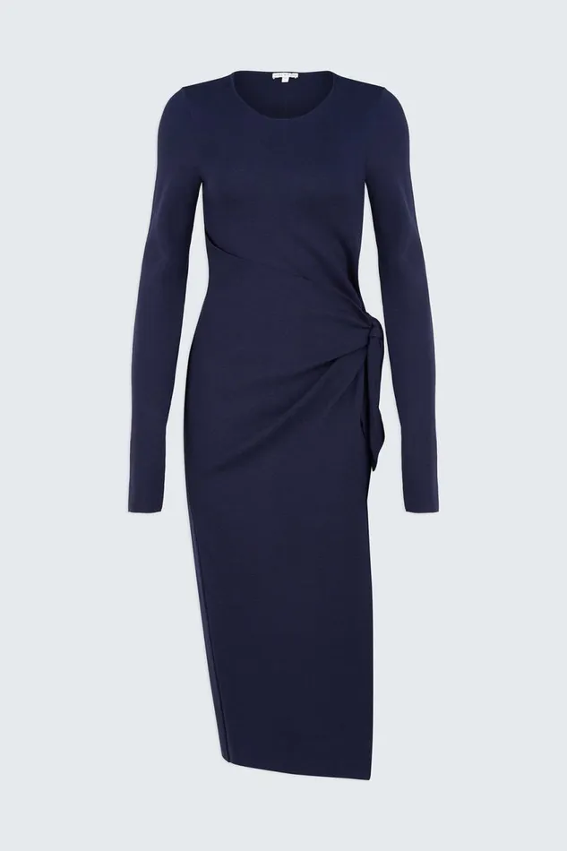 Dresses Women Halston Anok Dress In Matte Viscose Navy