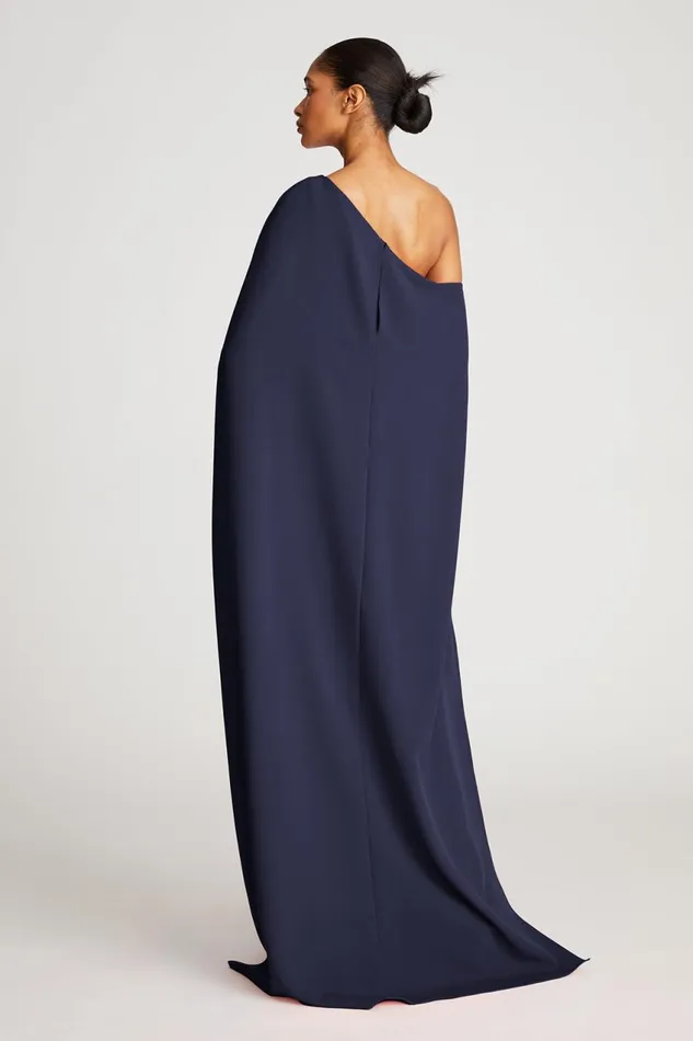 Dresses Women Halston Elycia Gown In Stretch Crepe Navy