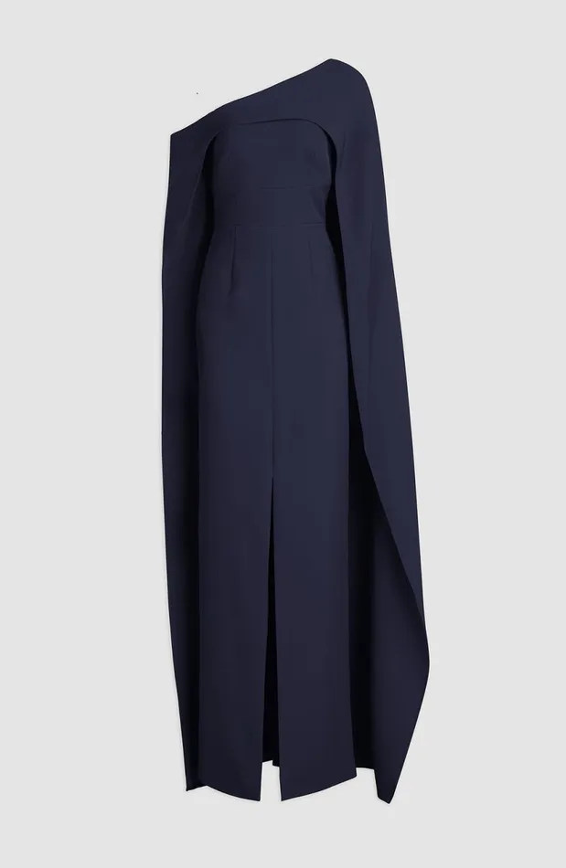 Dresses Women Halston Elycia Gown In Stretch Crepe Navy